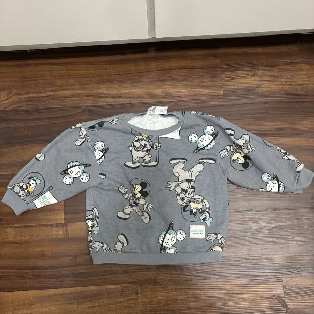Disney Mickey and Friends Kids Sz 4T Astronaut Space 2PC Sweater Sweatpants